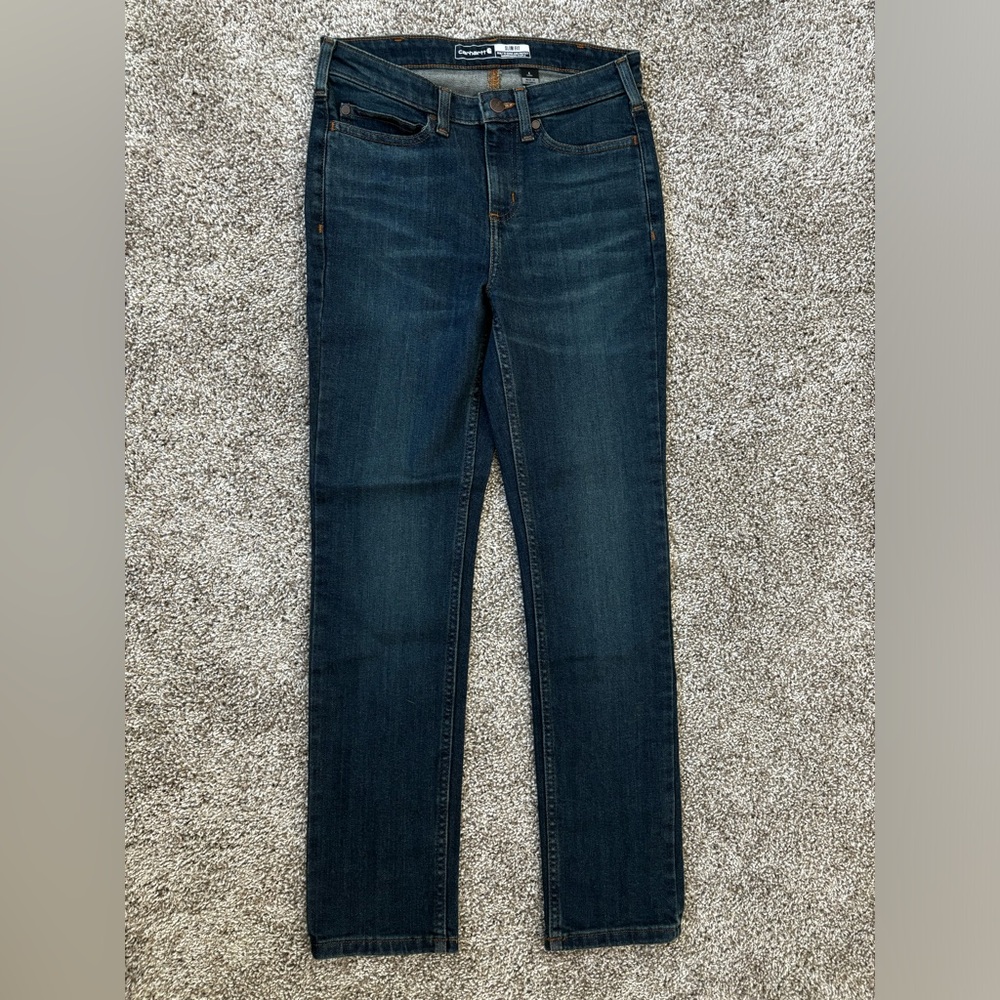 Carhartt Jeans Womens Rugged Flex Slim Fit Denim BD4976-W Size 4 Short NEW NWT